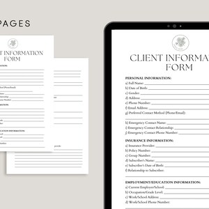 Client Information Form Template, Customer Information Form, Pdf, Canva ...