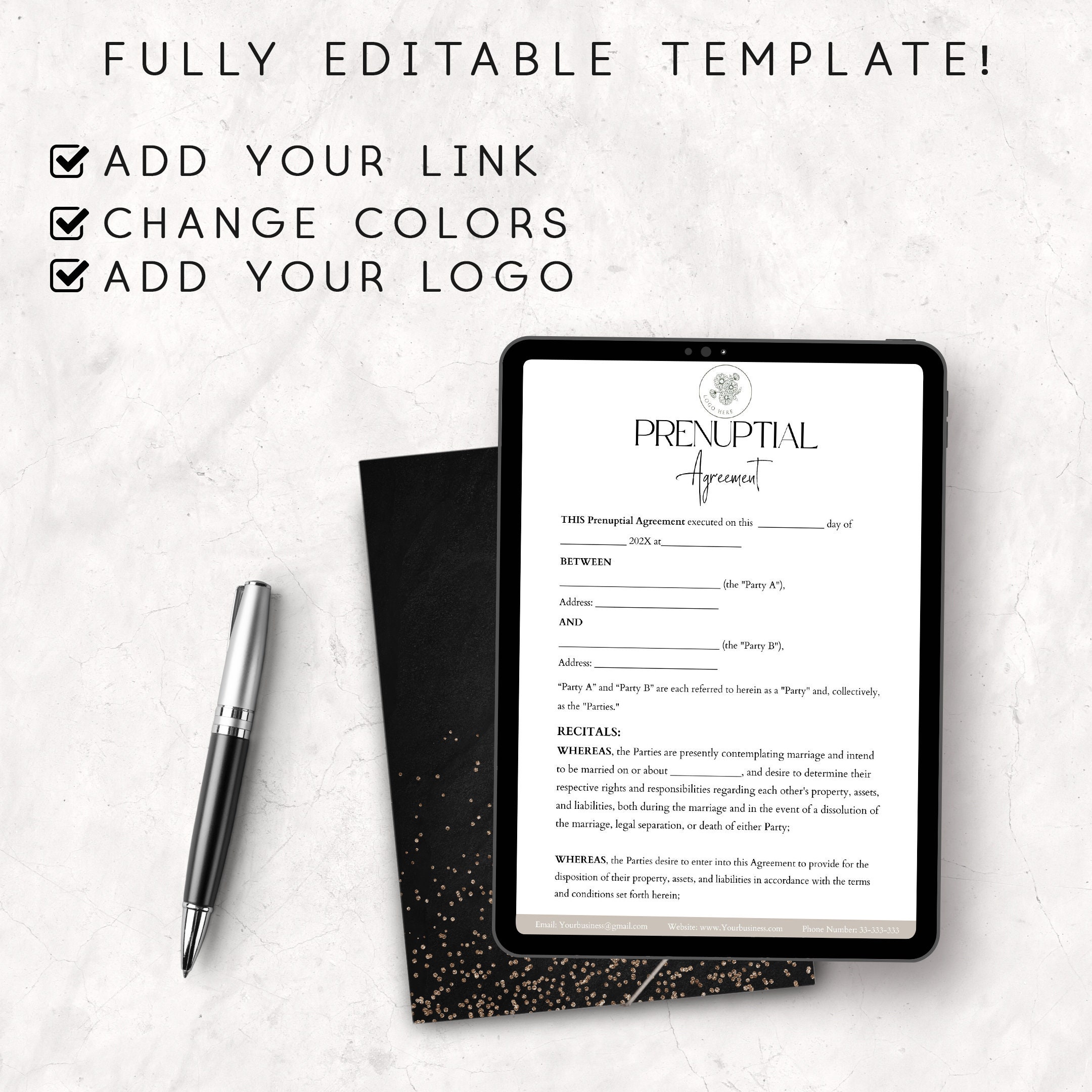 Prenuptial Agreement Template Antenuptial Agreement Editable Prenup Prenuptial Agreement Template Antenuptial Agreement Editable Prenup