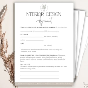 Interior Design Project Contract, Interior Design Subcontractor Agreement, Event Decorator Contract, Interior Design of Agreement, Canva