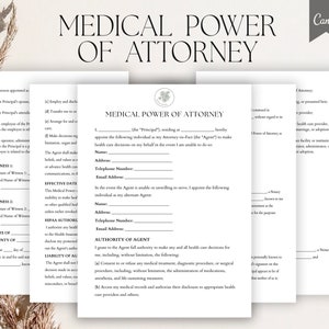 Editable Medical Power of Attorney (MPOA) Form, Health Care Surrogate Designation, Healthcare Proxy Forms, Advance Directive Pdf,Canva