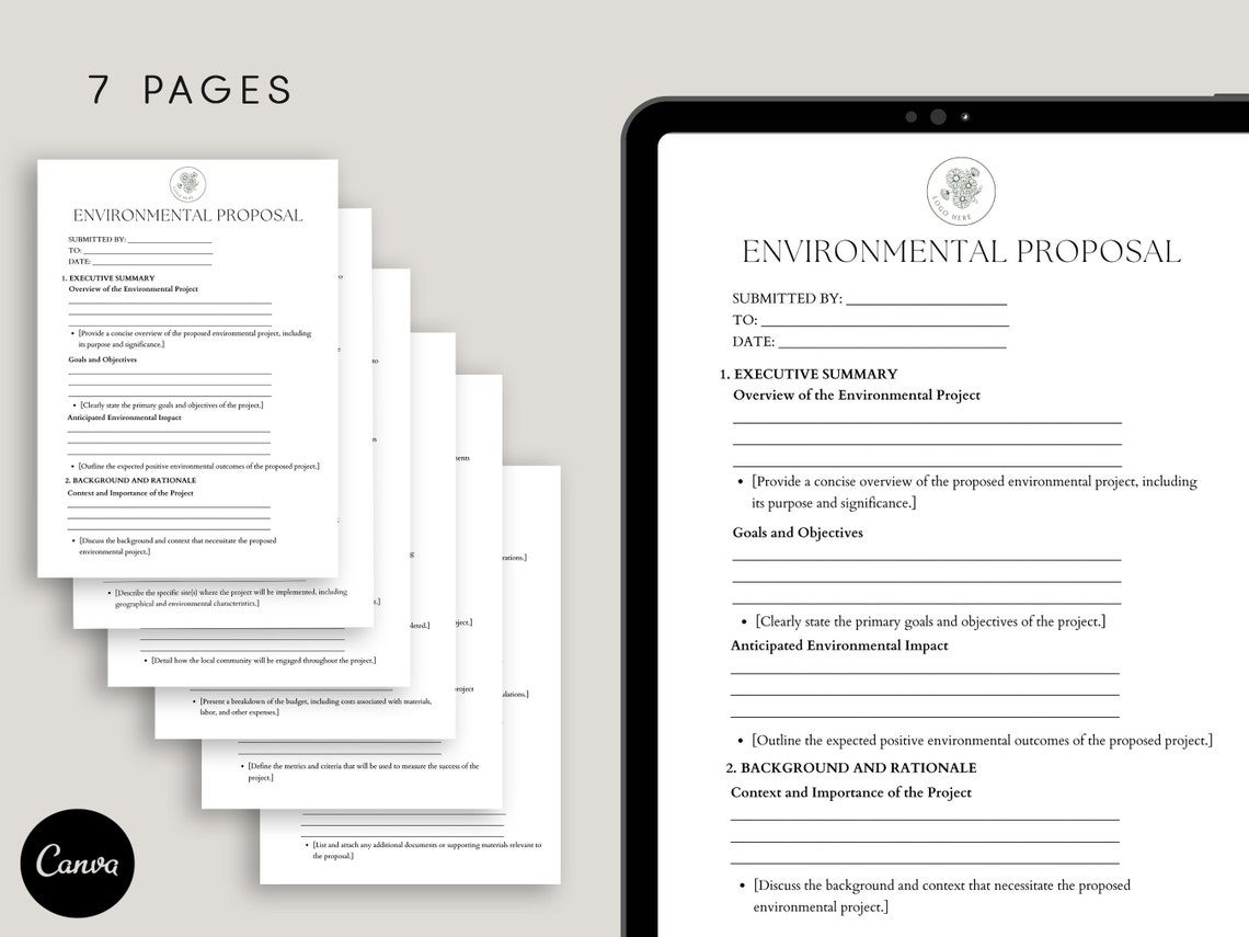 Environmental Proposal Template, Sustainability Project Form ...
