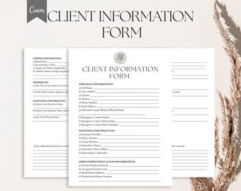 クライアント情報フォーム テンプレート、顧客情報フォーム、PDF、Canva