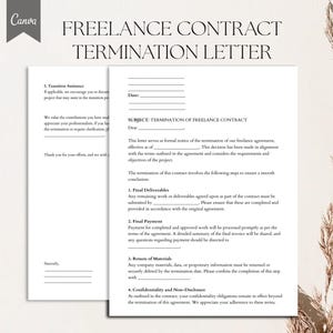 Modelo de Carta de Rescisão de Contrato Freelance, PDF, Canva