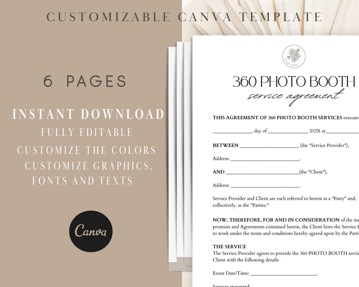 360 Photo Booth Contract Template, Video Rental Services Agreement ...