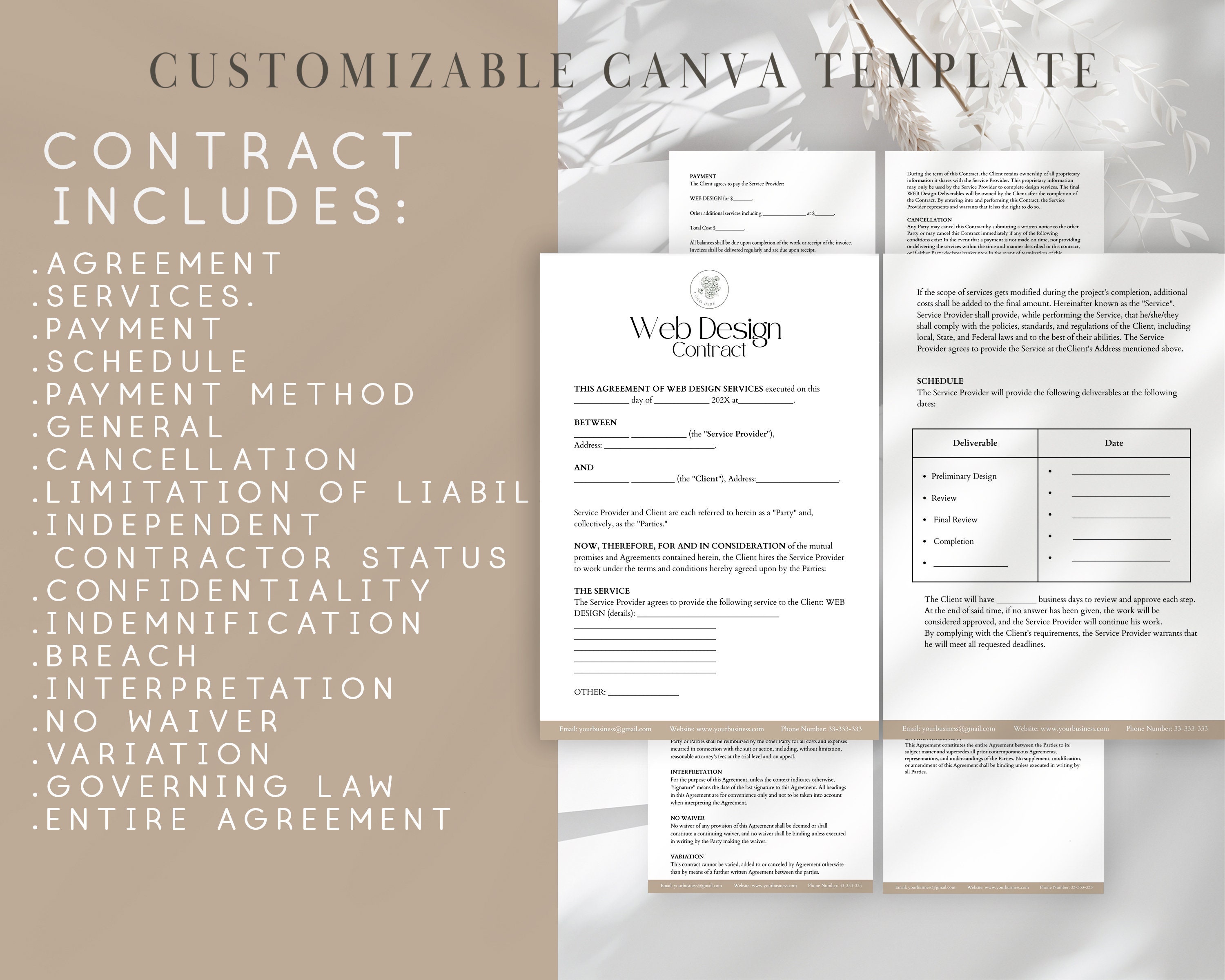 Picture Idea: Editable Web Design Contract Template Editable Website Design