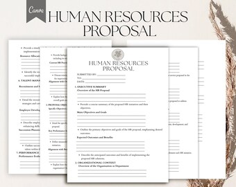 Human Resources Proposal Template, HR proposal Form Pdf, Canva