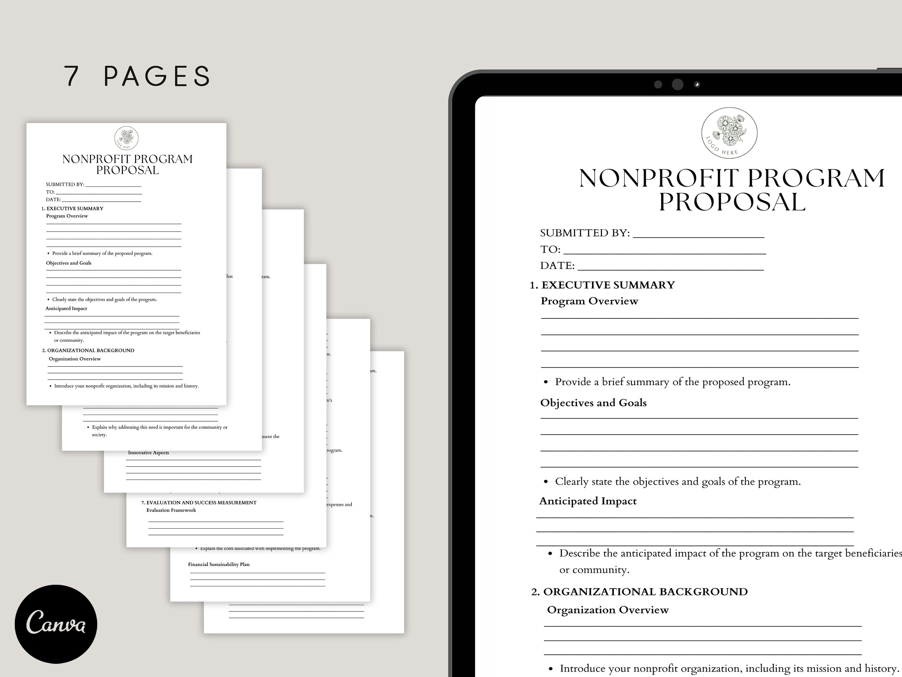 Nonprofit Program Proposal Template Charitable Organization Project Nonprofit Program Proposal Template Charitable Organization Project