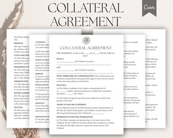 Editable Collateral Agreement Template, Form of Collateral Agreement Collateral Terms and Conditions, Collateral contract Template,Pdf,Canva