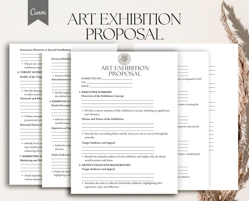 Art Exhibition Proposal, Art Exhibition form Template, Pdf, Canva image 1