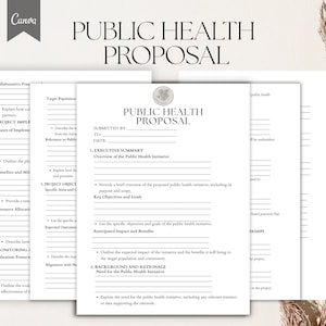 Public Health Proposal Template, Template Form, Pdf, Canva