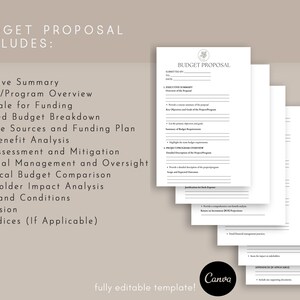 Budget Proposal, Project Budgeting form, Financial proposal template, Pdf, Canva image 3