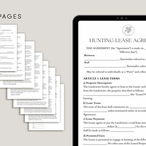 Hunting Rent Hunting Lease Agreement Template, Hunting Land Lease Agreement, Hunting ...
