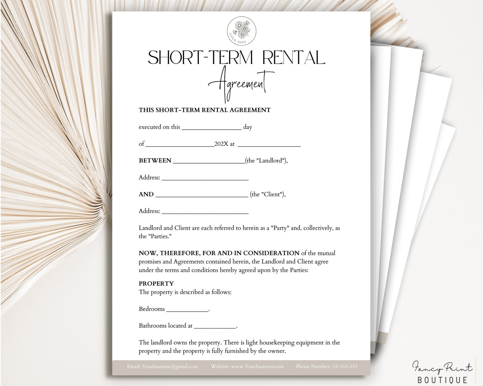 Short Contract Editable Short Term Rental Agreement Template, Short Term Lease ...