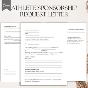 Athlete Sponsorship Request Letter Template, PDF, Canva
