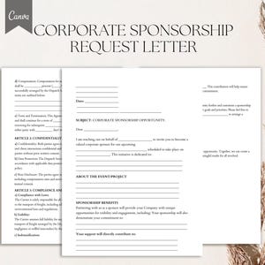 Corporate Sponsorship Letter Template, PDF, Canva