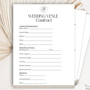 Wedding venue contract, Wedding Rental Venue templates, Event Venue Contract, Venue Rental Agreement templates, wedding party Forms CANVA