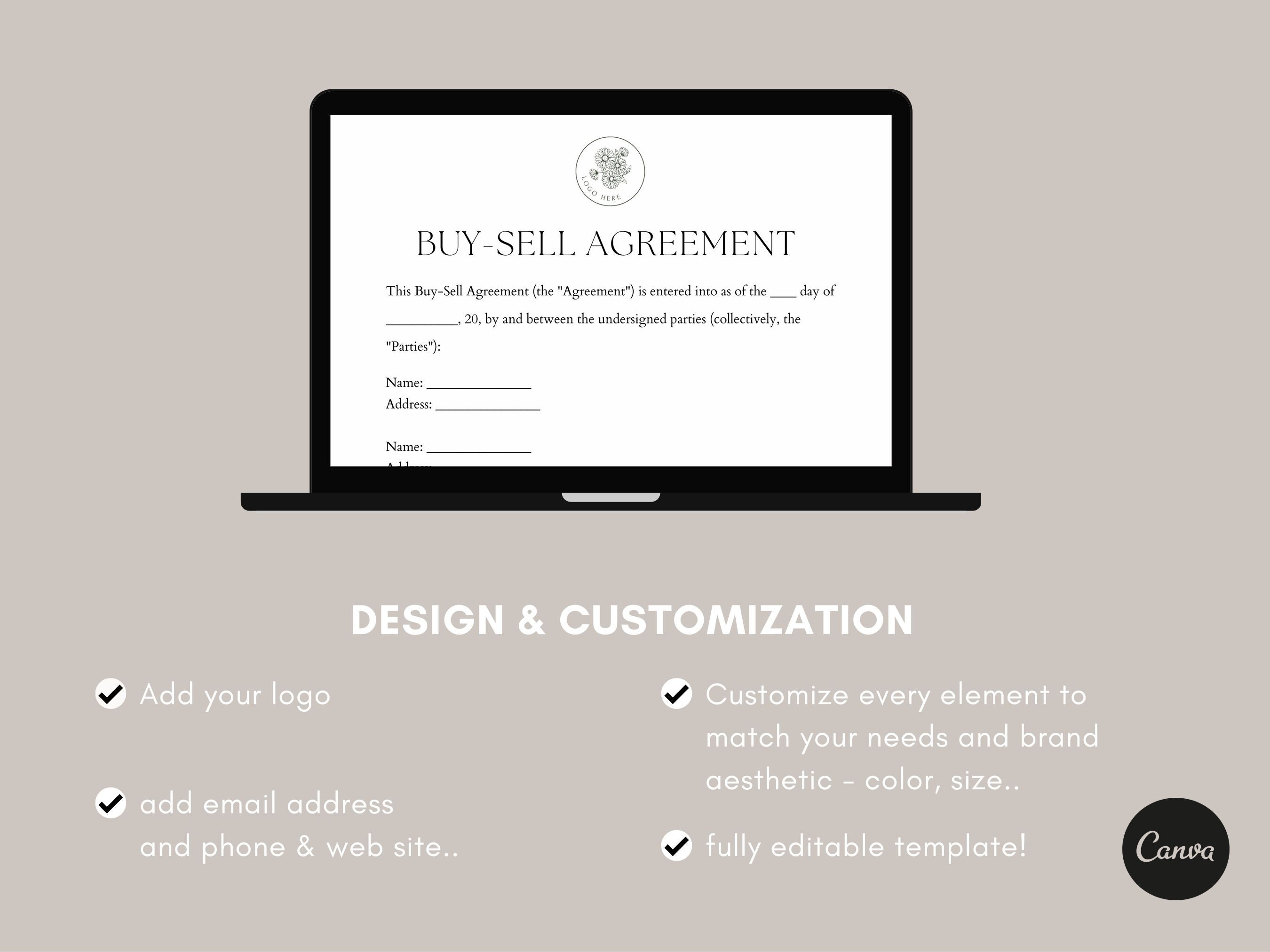 Editable Buysell Agreement Form Template Business Purchase Agreement Editable Buysell Agreement Form Template Business Purchase Agreement