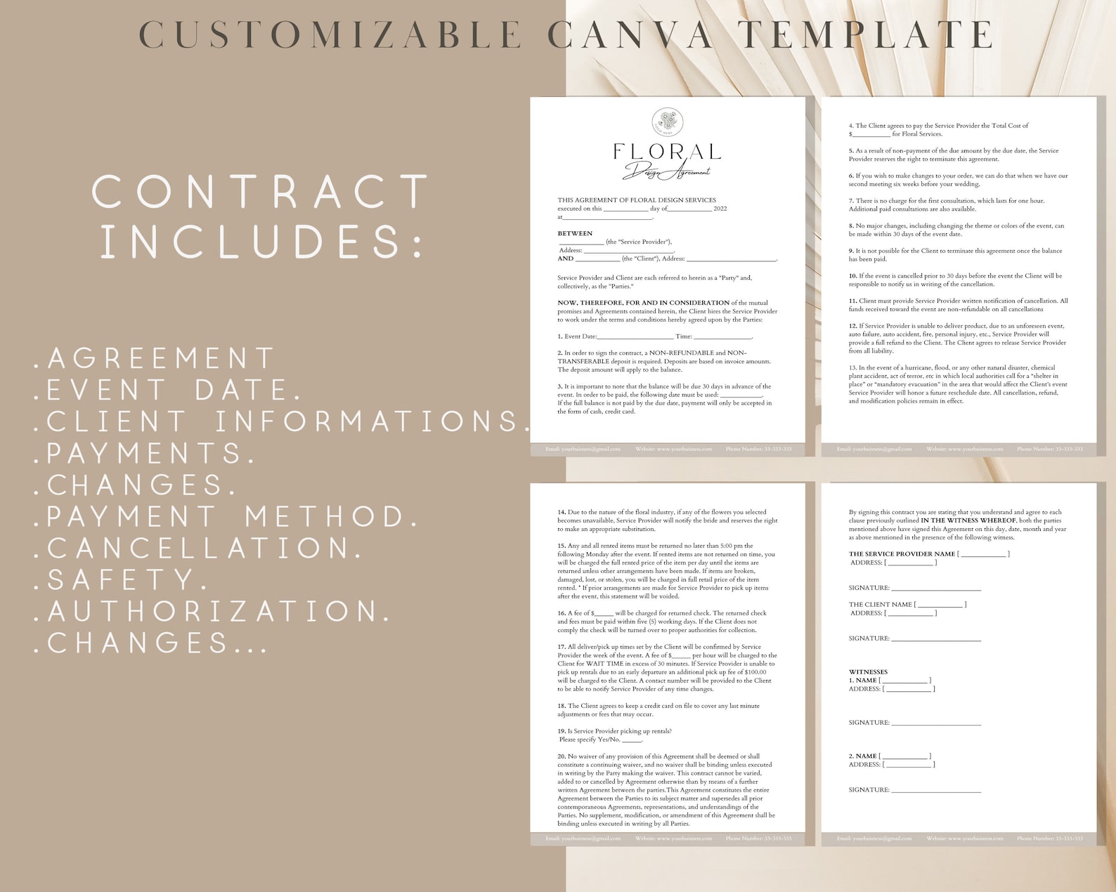Floral Contract Template Florist Contract Flower Arrangements Floral Contract Template Florist Contract Flower Arrangements
