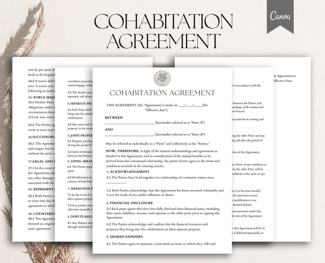 Cohabitation Agreement Template, Cohabitation Forms, Living Together Agreement, Cohabitation Property Agreements, Pdf Canva - Etsy cohabitation-agreement-template-cohabitation-forms-living-together-agreement-cohabitation-property-agreements-pdf-canva-etsy