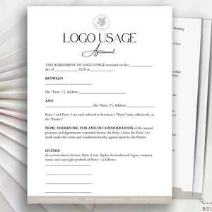 Logo Design Contract Template, Agreement for Use of LogoName,Graphic Designer Agreement,Authorization to use a logo or design Contract Canva