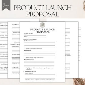 Sjabloon voor productlanceringsvoorstel, formulier Pdf, Canva afbeelding 1