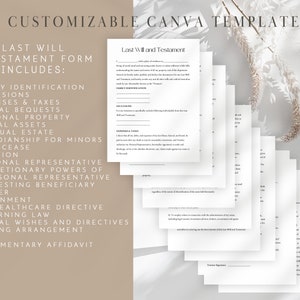 Editable Last Will and Testament Form, Last Will and Testament Template ...