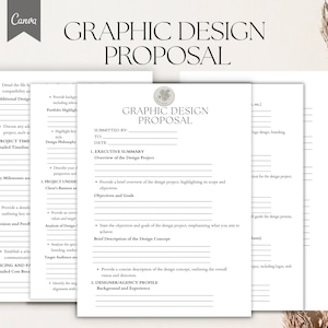 Graphic Design Proposal Template , Design project Form Pdf, Canva