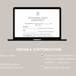 Indemnification Agreement template, Hold Harmless Agreement, Liability Release forms, General Release Form, Waiver of Liability ,Pdf, Canva image 4