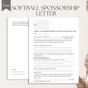 Softball Sponsorship Letter Template, PDF, Canva