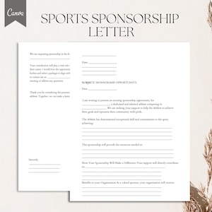 Sports Sponsorship Letter Template, PDF, Canva