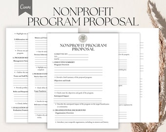 Sjabloon voor voorstel voor non-profitorganisatie, projectformulier voor liefdadigheidsorganisatie Pdf, Canva