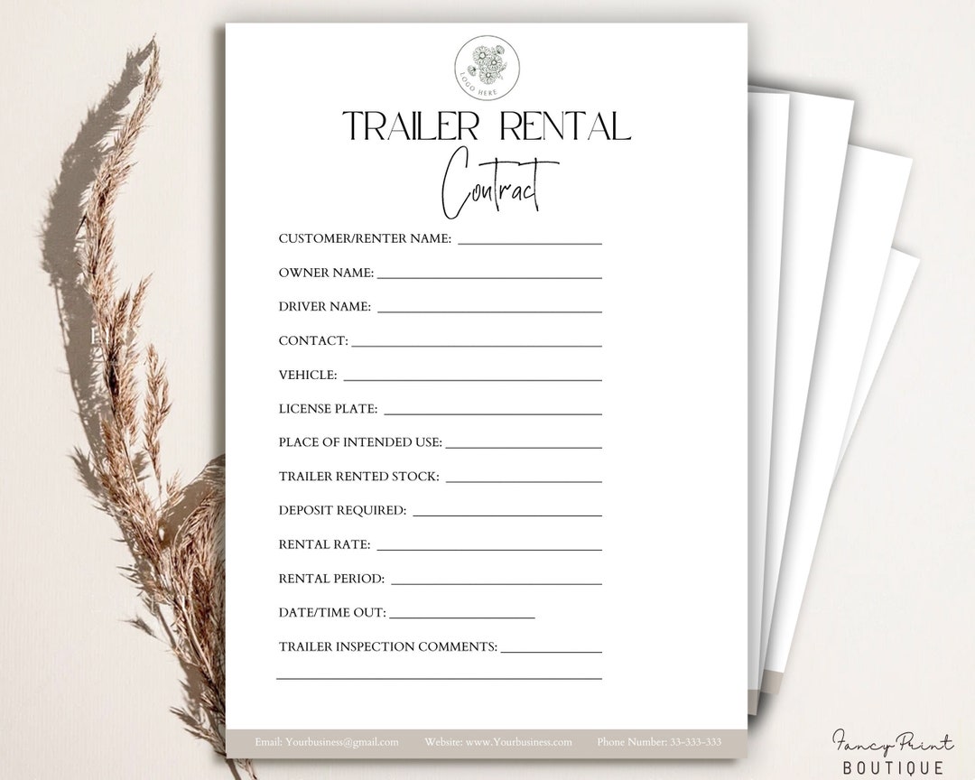 Trailer Rental Contract Template RV Truck Rental Contract Contract Trailer Rental Contract Template RV Truck Rental Contract Contract
