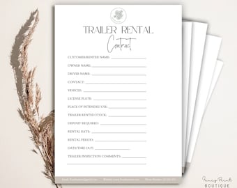 Dump Trailer Rental Agreement Template Etsy