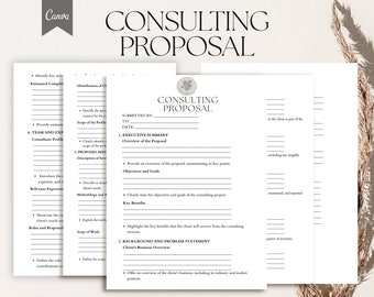 Consulting Services Proposal, Consulting Proposal Template, Client Proposal, Pdf, Canva