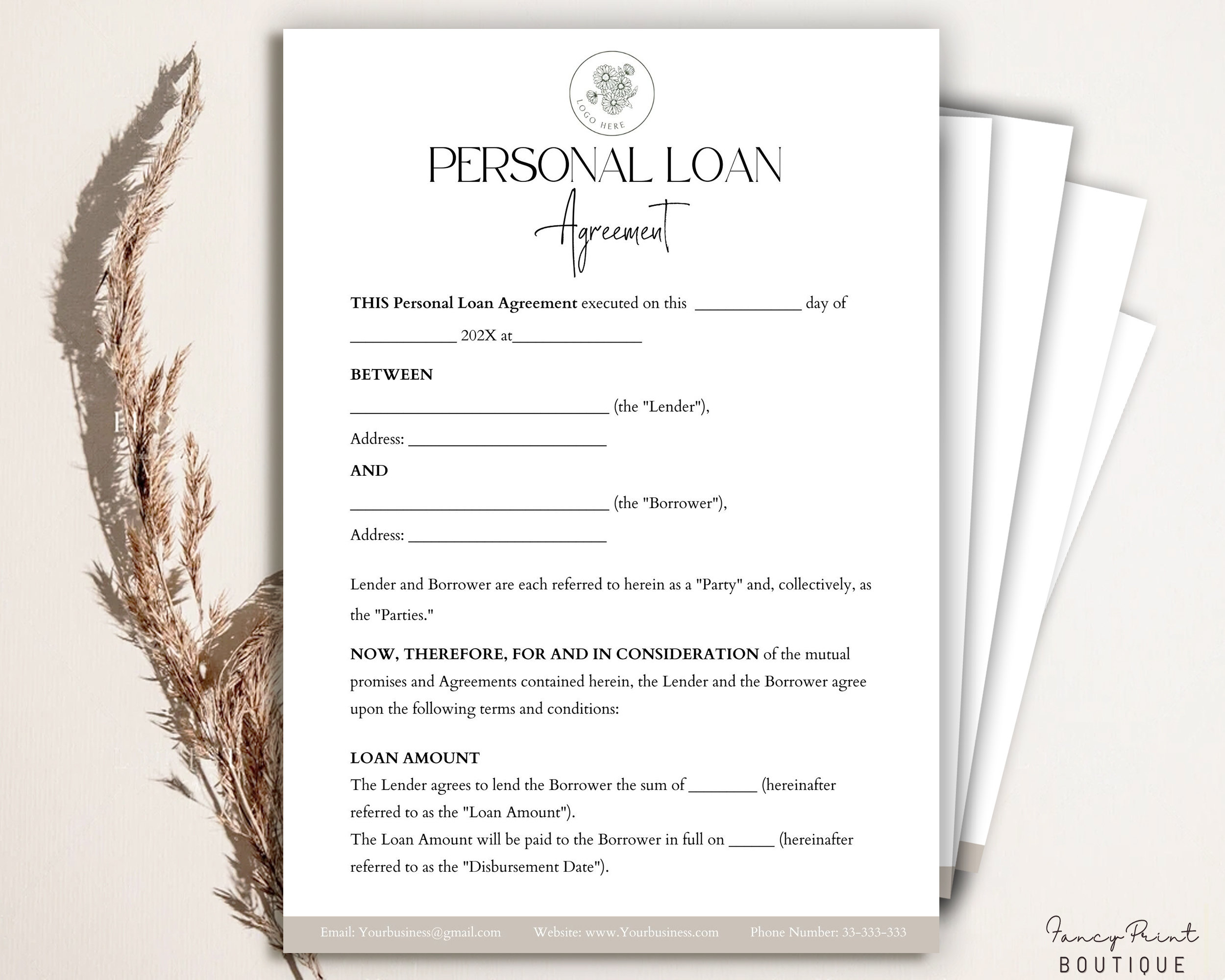 Loan agreements templates