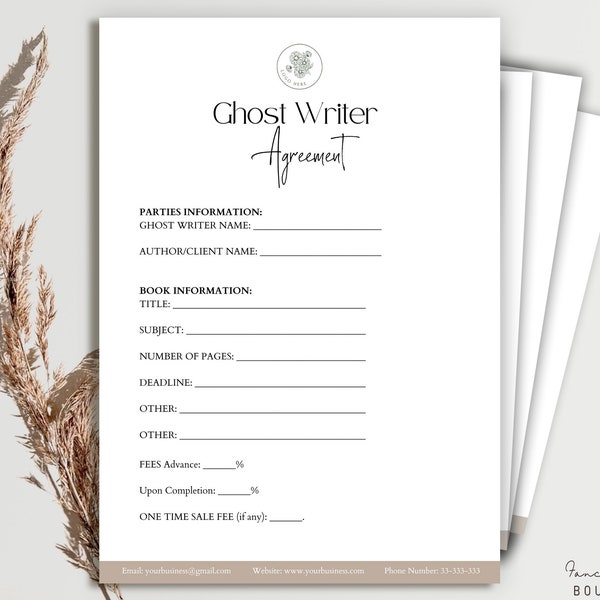 Ghostwriter Contract Template Etsy Ghostwriter Contract Template Etsy