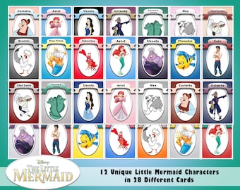 28 Little Mermaid Cards for Trading, Collecting, Games, Rewards (DIGITAL - not printed and shipped)