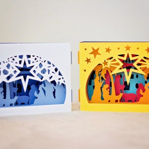 Foldable Nativity Scene Card - 2 Versions - SVG, DXF