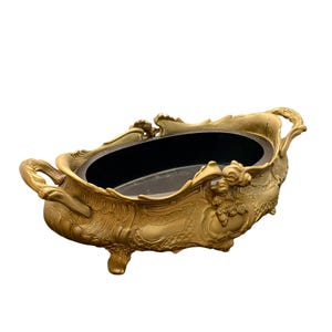 antik französisch um 1920 Louis Stil schwere Bronzeguss Metall ca 3.7kg sehr kunstvoll jardiniere Blumentopf Pflanzenhalter Blumenständer