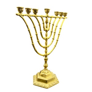 vintage brass seven branch jewish hanukkah menorah candlestick candle stick holder brass candlestick holder brass candelabra alter candle