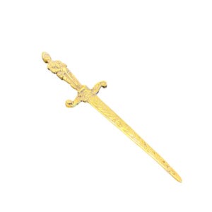Abrecartas con espada de caballero medieval de latón vintage de 9,1/2 de largo Abrecartas Espada de latón Cuchillo Pasador de páginas de latón Abrecartas Accesorio de escritorio