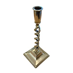 antique victorian circa 1900 brass candlestick with barley twist stem church alter candlesticks candle holders ecclesiastical candlestick