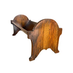 antique edwardian c1910 v shaped oak book trough desk stationary letter holder book rack vintage stationary holder desk accessory