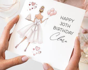Tarjeta de cumpleaños número 30 para ella con un toque personalizado