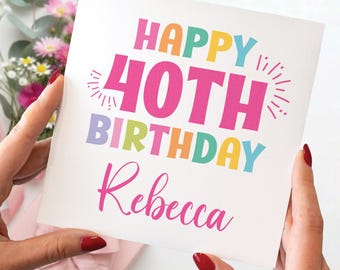 Tarjeta de felicitación unisex para el 40 cumpleaños