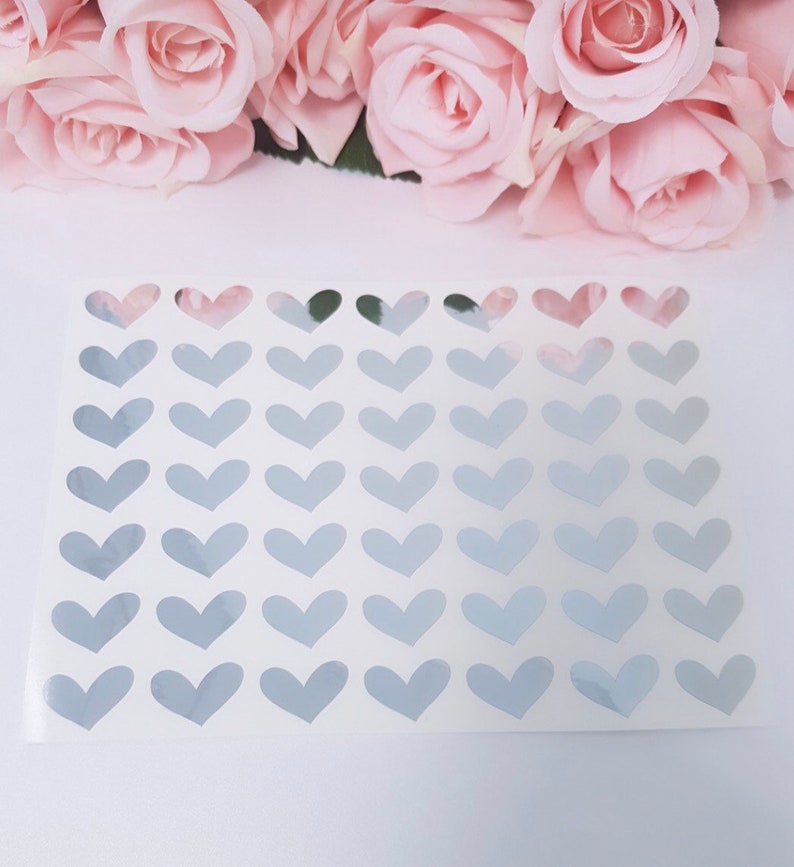 Rose Gold Wedding Stickers Foil Heart Envelope Seals Heart Etsy
