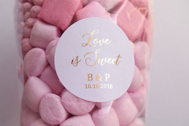 Sweet Wedding Stickers Love is Sweet Stickers Foil Candy Etsy