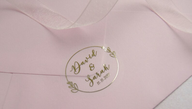 Wedding Envelope Seal Foil Transparent Stickers Foil Wedding | Etsy
