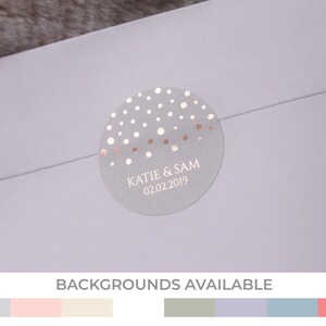 Foil Wedding Stickers, Wedding Labels, Favour Stickers, Personalized engagement stickers, Envelope seals, Foil Stickers, more colours, D11