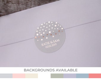 Foil Wedding Stickers, Wedding Labels, Favour Stickers, Personalized engagement stickers, Envelope seals, Foil Stickers, more colours, D11